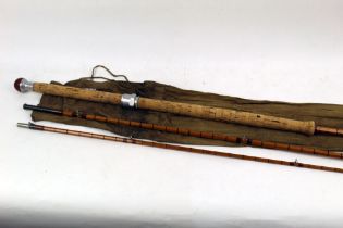 Hardy split cane salmon fly rod The Wye Palakona, in three sections, 13' 6" Serial No.