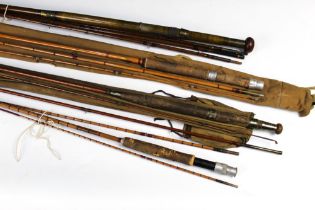 A Hardy split cane rod in three sections, Serial No.