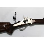 A Pedersoli Sharps rolling block cal 45-70 rifle, with 33" heavyweight hexagonal barrels,