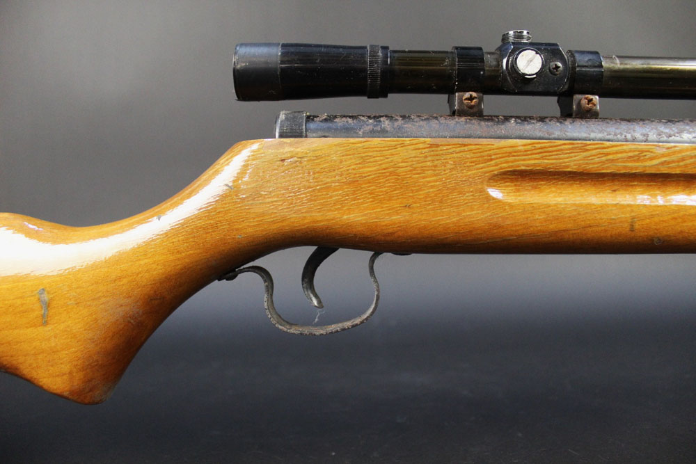 A cal 22 break barrel air rifle, possibly Chinese, fitted with a telescopic sight (scope), - Image 4 of 10