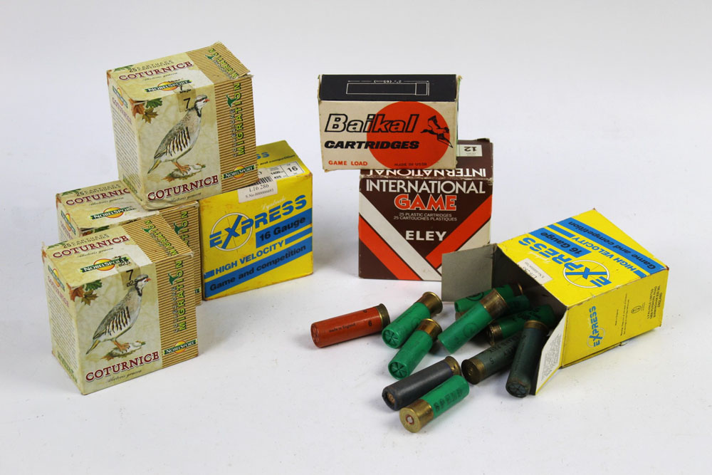 +/- One hundred and forty 12 and 16 bore shotgun cartridges,