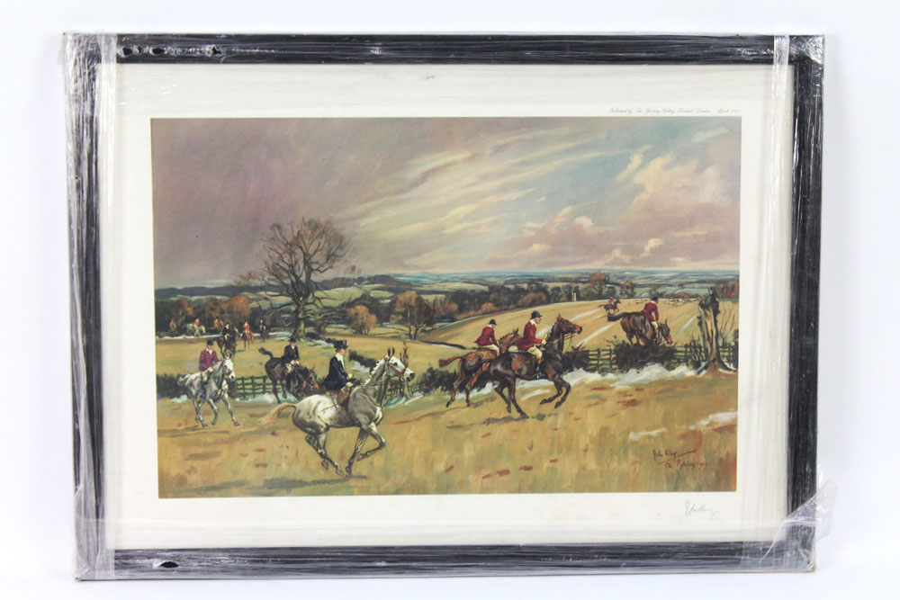 John King a signed print of The Pychley Foxhounds, together with a Lionel Edwards print RA Dragg. - Image 2 of 8