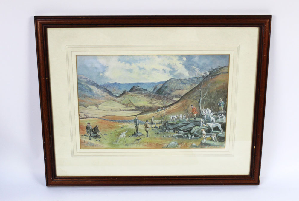 Robin Furness two prints depicting the Lakeland Fellpacks, The Blencathra Foxhounds and another. - Image 3 of 3