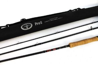A John Norris Pro 2 trout fly rod, in three sections 10' line 7, with hard rod tube.