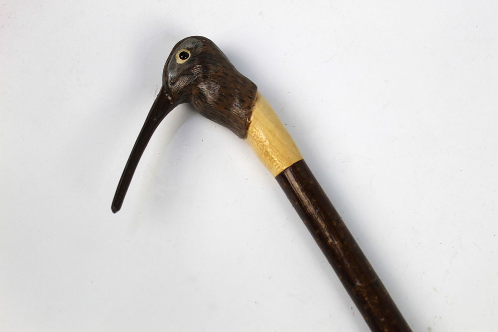 A walking stick with carved wooden handle in the form of a curlew, length 124 cm. - Image 2 of 2