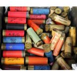 A box containing one hundred and twenty six 12 bore collectors shotgun cartridges,