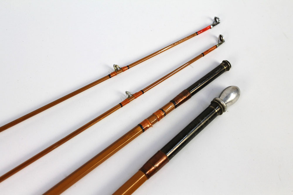 Hardy split cane salmon fly rod The Wye Palakona, in three sections with two tips, 12' 6", line 9. - Image 3 of 4