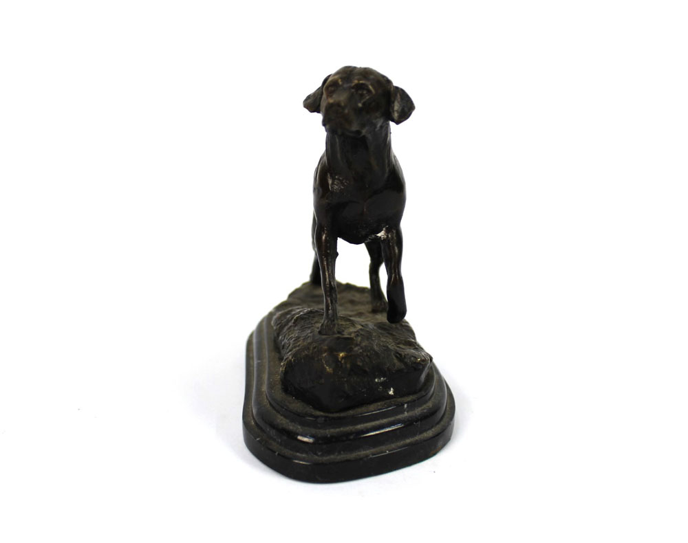 After Mene a cast bronze labrador, raised on a marble plinth, signed to the rear Mene, height +. - Image 4 of 5