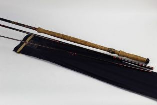 A Hardy Graphite Deluxe Spey salmon fly rod, in three sections, 15', line 10.