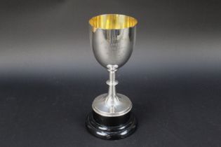 A silver plated hound trailing trophy,