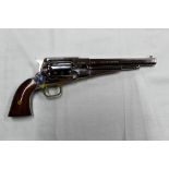 A Pietta 1858 Remington black powder cal 44 revolver with 8" hexagonal barrel and with six shot