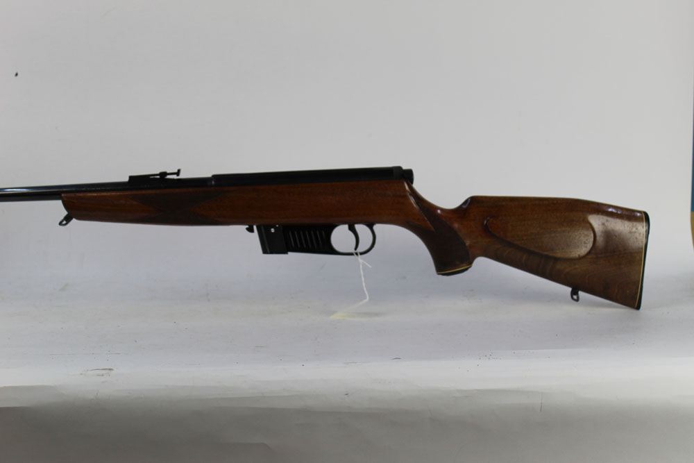 Voere cal 22LR semi-automatic rifle, with two detachable ten round magazines. Serial No. 153227.