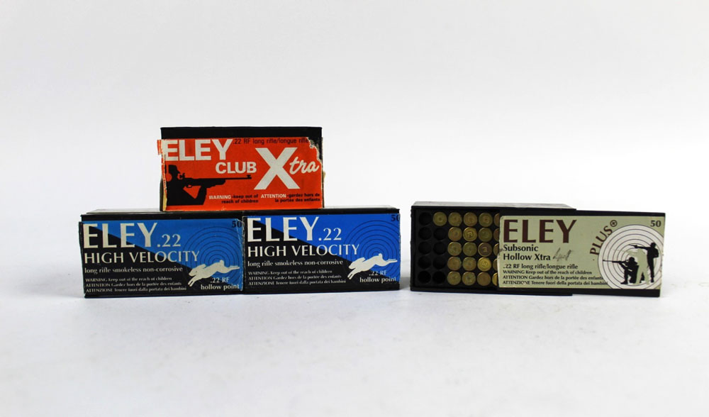 One hundred and ninety one cal 22 LR rifle cartridges, to include Eley High Velocity.