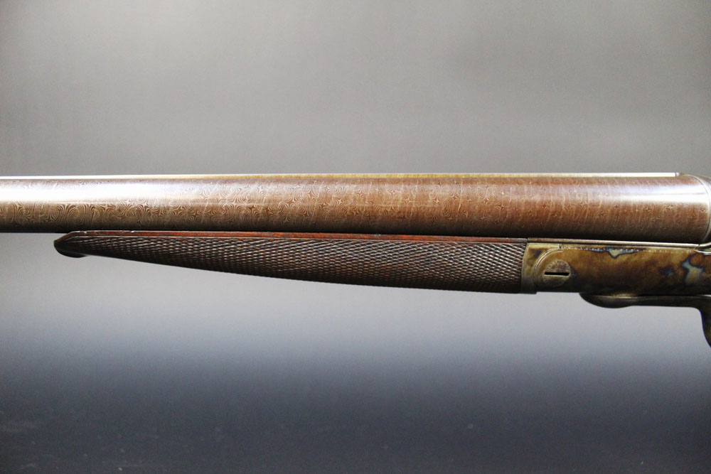 Godfrey C Cooper an 8 bore double barrelled rotary underlever hammer gun, with 35" Damascus barrels, - Image 4 of 12