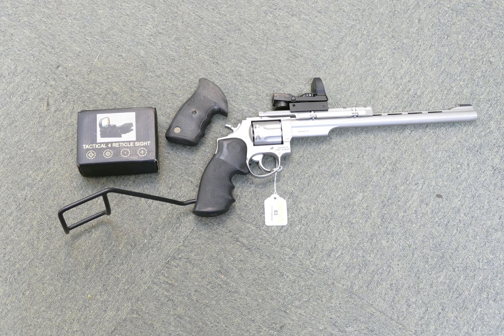 A Taurus 357 Magnum long barrelled revolver, with a 12" barrel,