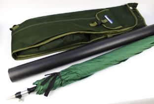 A Hardware rod bag, together with a fishing umbrella in plastic tube.