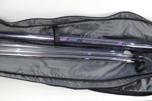 A Map TKS Competition 401 2G Series 1300 pole, with four puller Match 2 kits and a rod bag.