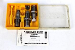 A set of Lee Deluxe reloading dies for a 22 Hornet.