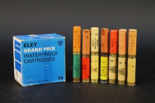 Fourteen 20 bore paper and plastic cased cartridges, to include Eley,