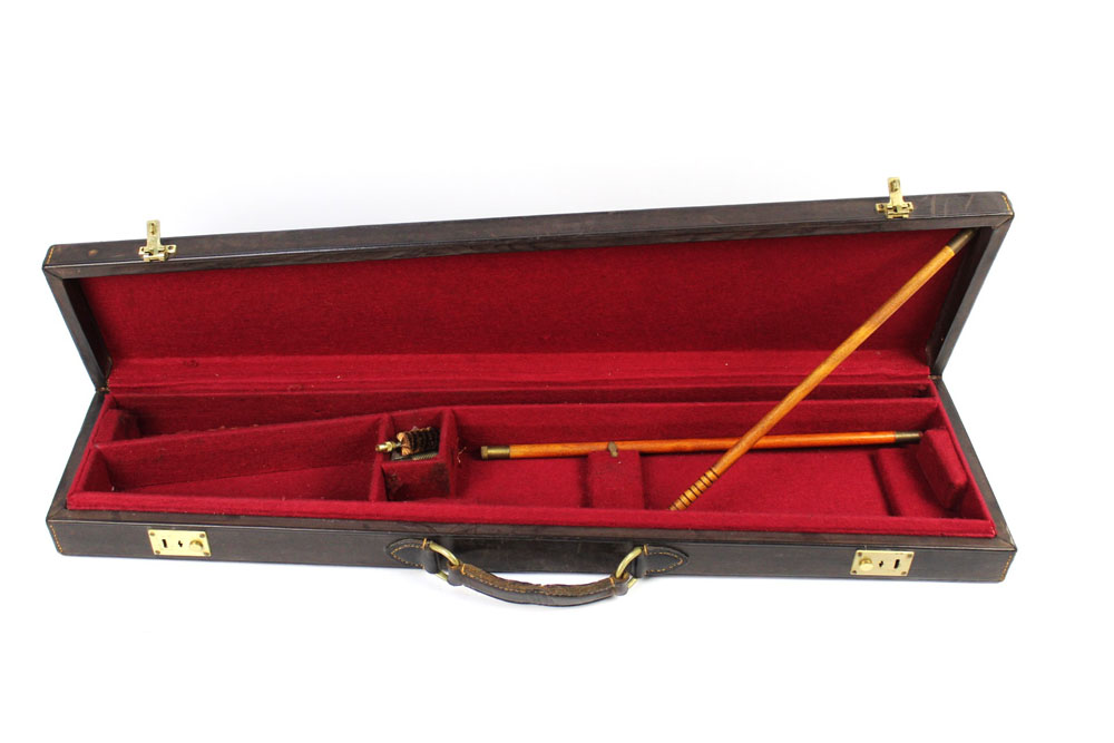 A leather shotgun motor case,