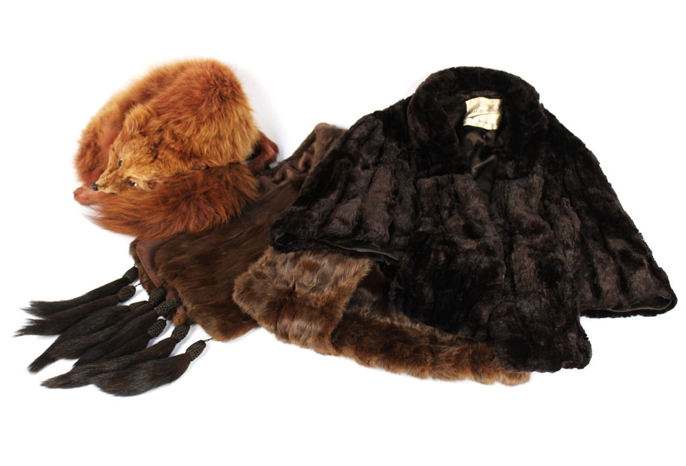 Taxidermy - A collection of fur stoles, to include a mink stole, length 165 cm.
