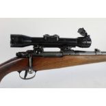 Brno cal 243 bolt action rifle, fitted with a telescopic sight (scope thought to be made by Zeiss),