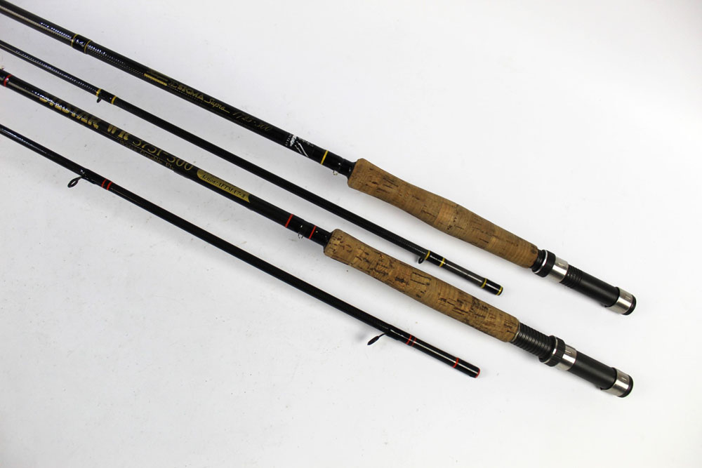 A Shakespeare Sigma Supra trout fly rod, in two sections, 10' together with a Silstar trout fly rod,