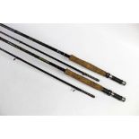 A Shakespeare Sigma Supra trout fly rod, in two sections, 10' together with a Silstar trout fly rod,