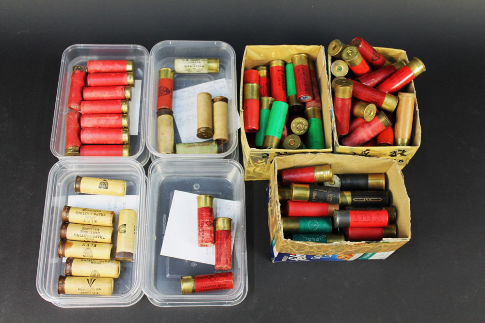 A box lot of collectors cartridges, 12 bore to include Eley trap shooting cartridge,