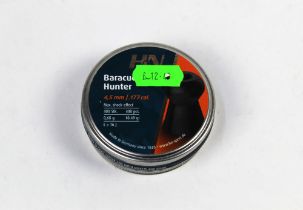 A tin of H & N Barracuda Hunter cal 177 air gun pellets.