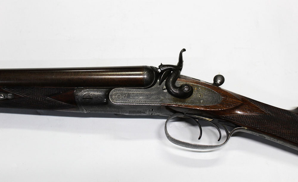 James Squires London, a 12 bore side by side hammer gun with 29 3/4" Damascus barrels, - Image 6 of 6