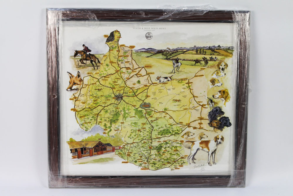 Three pictures "South & West Wilts Hunt Map" signed by Tom Nutter 40/200, 48 x 55 cm, - Image 5 of 10