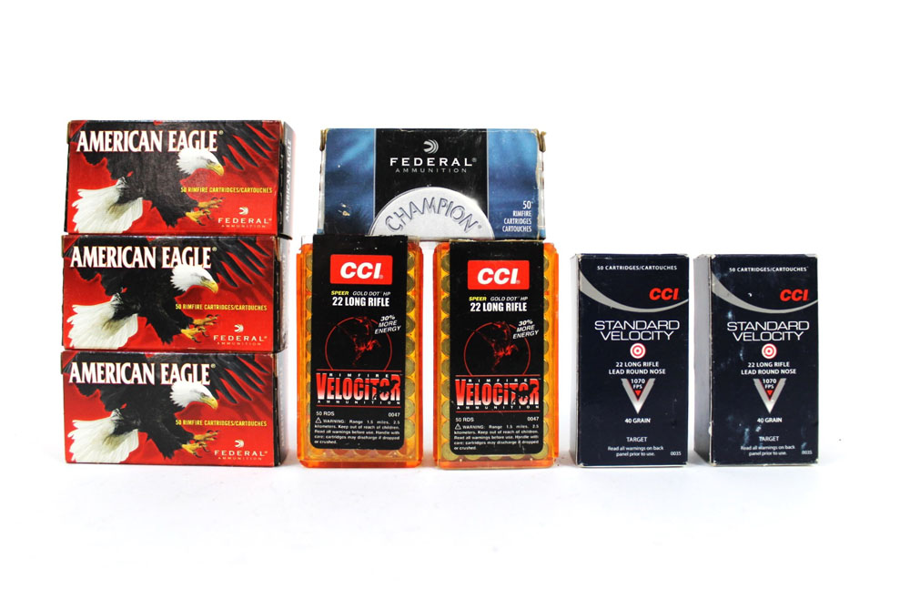 Three hundred and eighty nine cal 22 LR rifle cartridges, to include CCI, Velocitor,