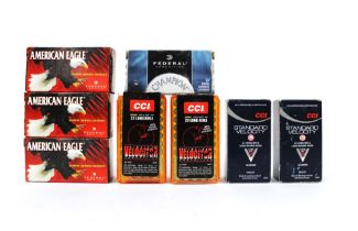 Three hundred and eighty nine cal 22 LR rifle cartridges, to include CCI, Velocitor,