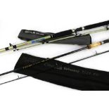 Two rods, a Silstar X-Citer GR spinning rod, in two sections, 9',