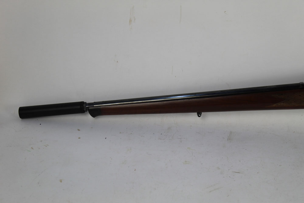 An Anschutz Model 1418 Stutzen cal 22 LR bolt action rifle, fitted with a sound moderator, - Image 3 of 4