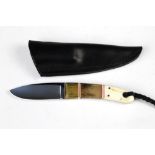 Jakes handmade knife, with a hollow ground blade,