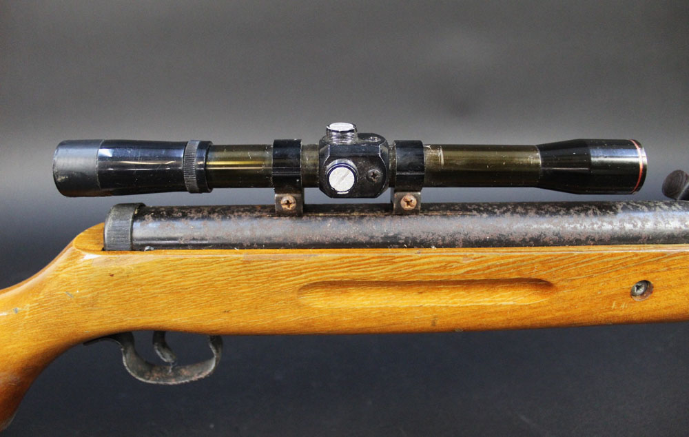 A cal 22 break barrel air rifle, possibly Chinese, fitted with a telescopic sight (scope), - Image 3 of 10