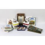 A quantity of greetings cards, together with Thelwell coasters,
