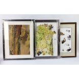 Three pictures "South & West Wilts Hunt Map" signed by Tom Nutter 40/200, 48 x 55 cm,