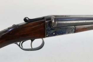 An AYA 12 bore side by side shotgun, with 28" barrels, half and threequarter choke 70 mm, chambers,