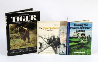 Five books to include "Tiger Portrait of a Predator" by Valmik Thapar together with "The Jim