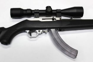 A Ruger model 10/22 cal 22 LR semi automatic rifle,