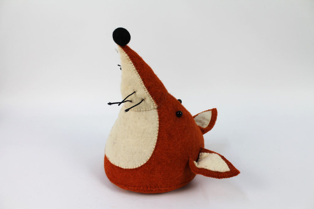 A Chic-Home by Scandi Chic children's felt fox's head, protruding from the wall +/- 33 cm. - Image 3 of 4