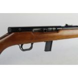 Sportco Model 71S cal 22 semi automatic rifle, fitted with a sound moderator,