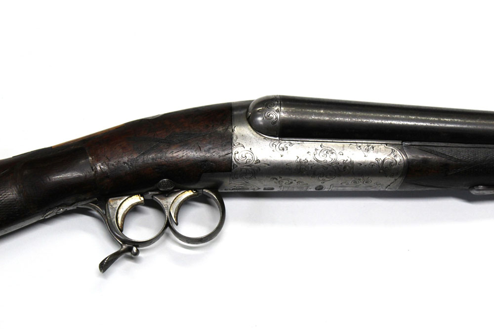 WITHDRAWN - An Ideal No 2R French side by side shotgun, 16 bore with 25 1/2" barrels, - Image 3 of 4