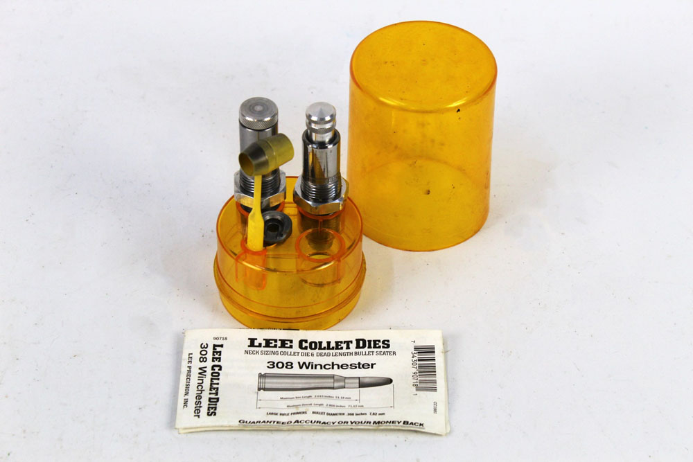 A set of Lee Collet 308 Winchester reloading dies.