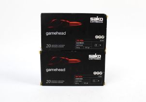 Forty Sako Gamehead 308 Winchester rifle cartridges, 123 grain soft point.