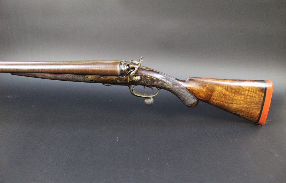 Godfrey C Cooper an 8 bore double barrelled rotary underlever hammer gun, with 35" Damascus barrels, - Image 3 of 12