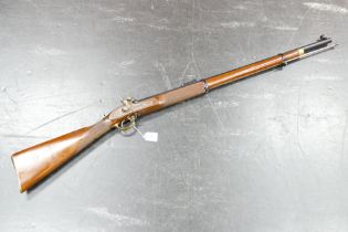 A Parker Hale two band Enfield black powder cal 451 rifle, with a ......? Serial No. 574.